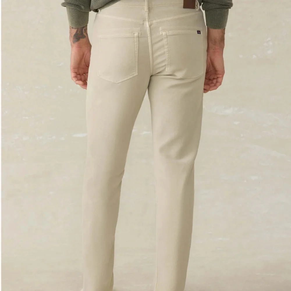 Faherty Stretch Terry 5-Pocket Pant Stone 34W/30L NWT - Picture 4 of 5